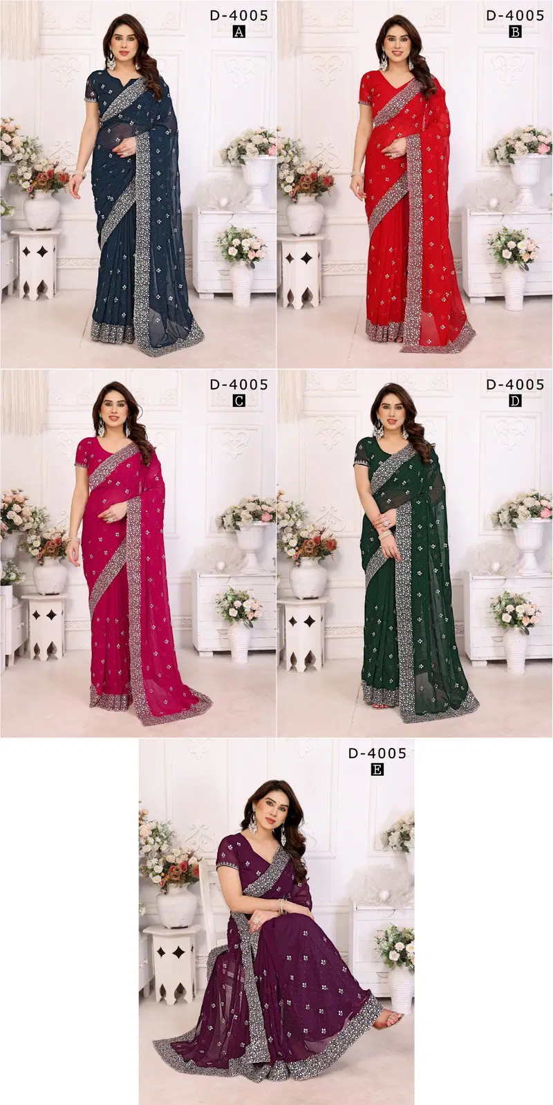 Jayshree 4005 A To D Georgette Occasion Wear Saree Wholesale In India